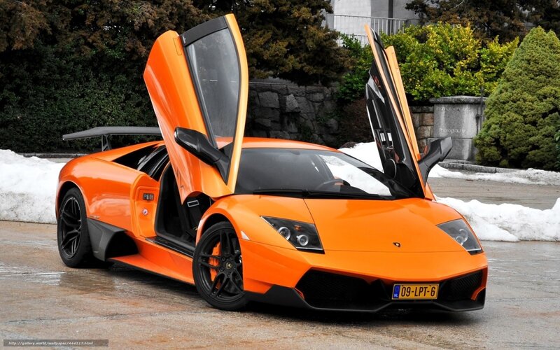 Orange Lamborghini Murcielago — Dramatic, Winter