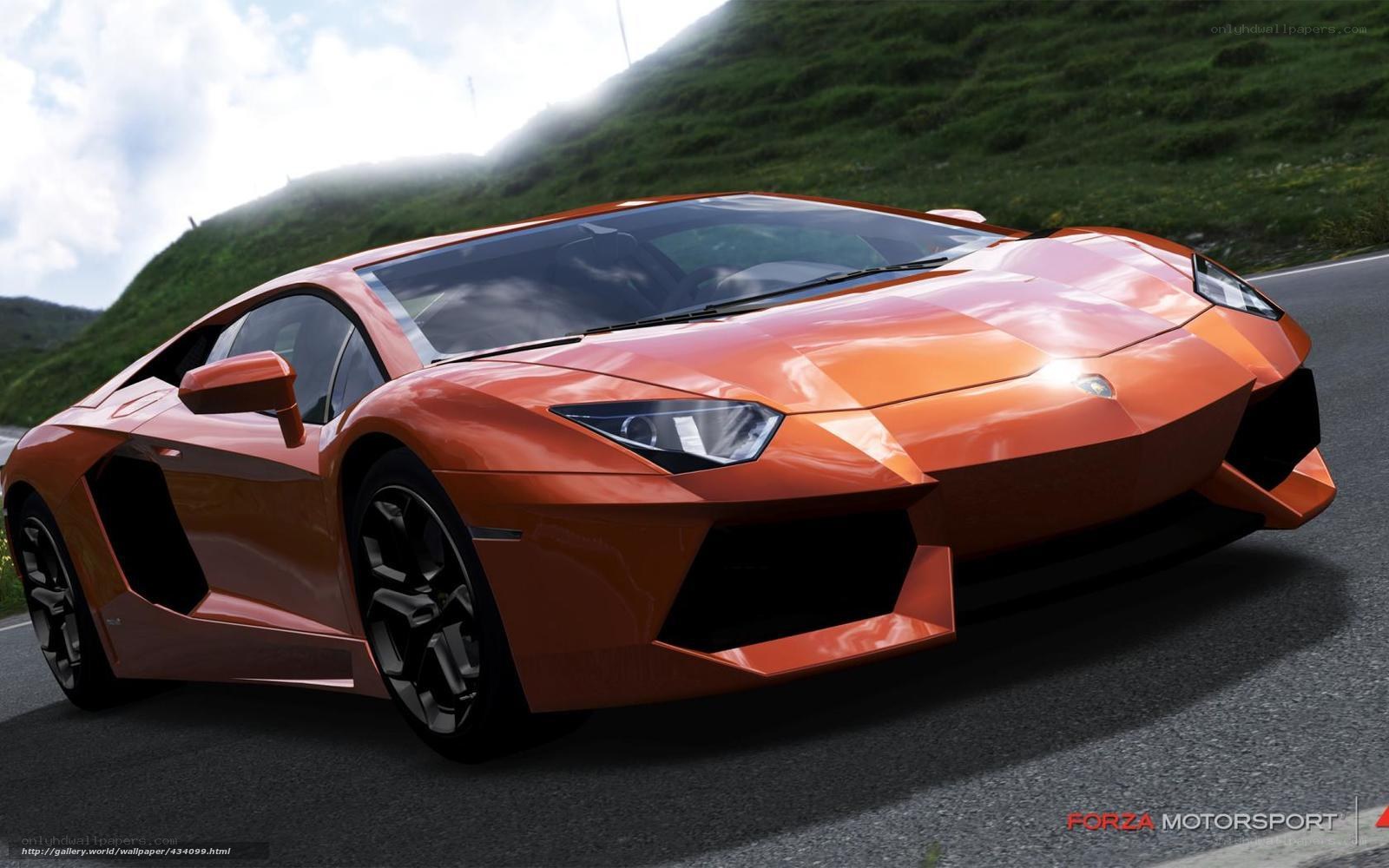 Orange Lamborghini on mountain road