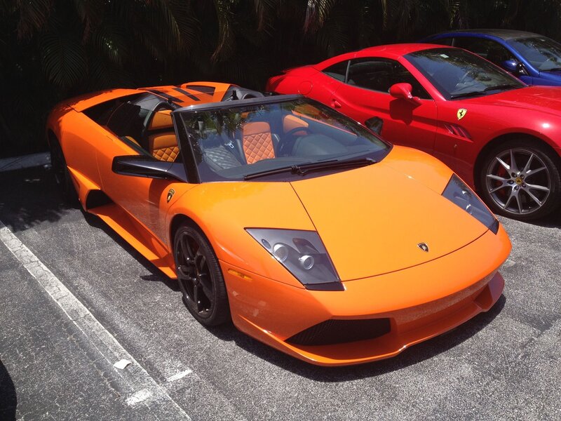 Orange Lamborghini parked