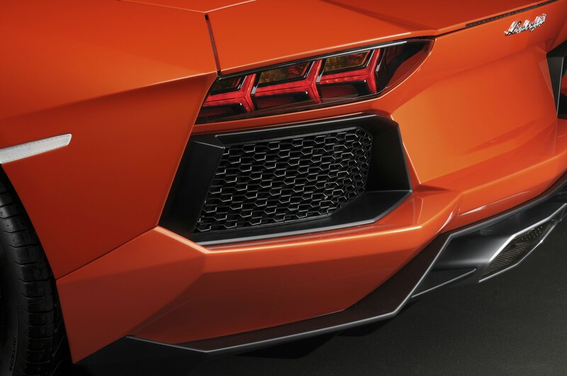 Orange Lamborghini rear view