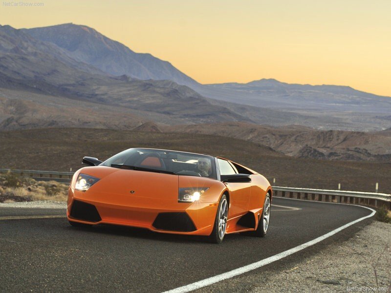 Orange Lamborghini Roadster — Dramatic, Sunset