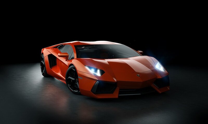 Orange Lamborghini sports car