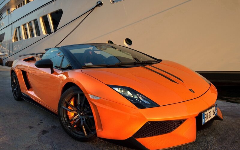 Orange Lamborghini sports car