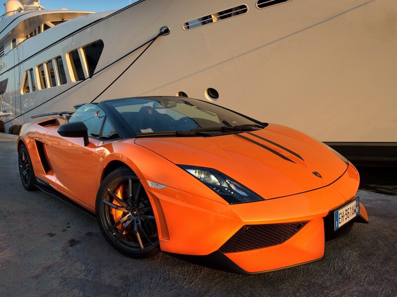 Orange Lamborghini sports car