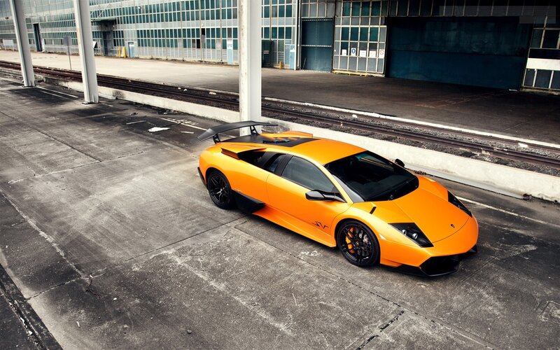 Orange Lamborghini sports car