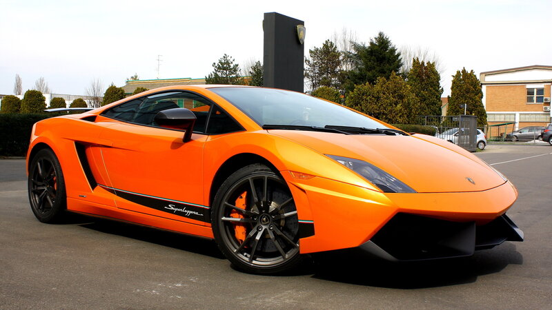 orange Lamborghini sports car