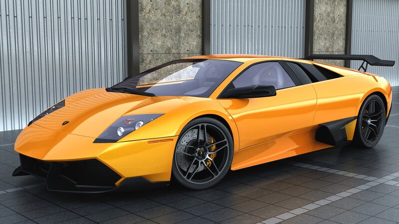orange Lamborghini sports car