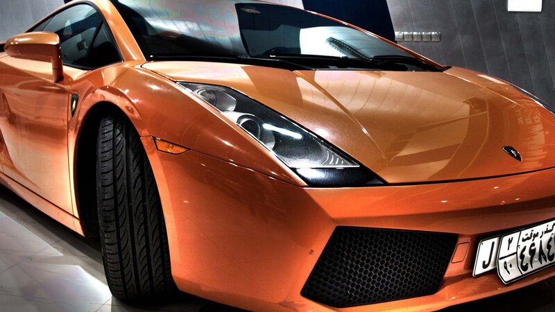 orange Lamborghini sports car