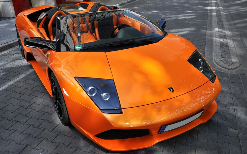 Orange Lamborghini sports car