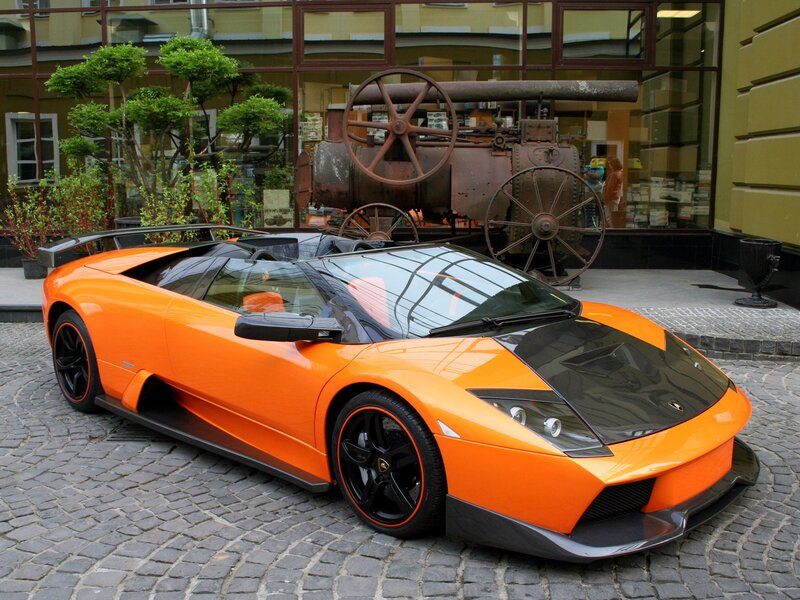 Orange Lamborghini sports car