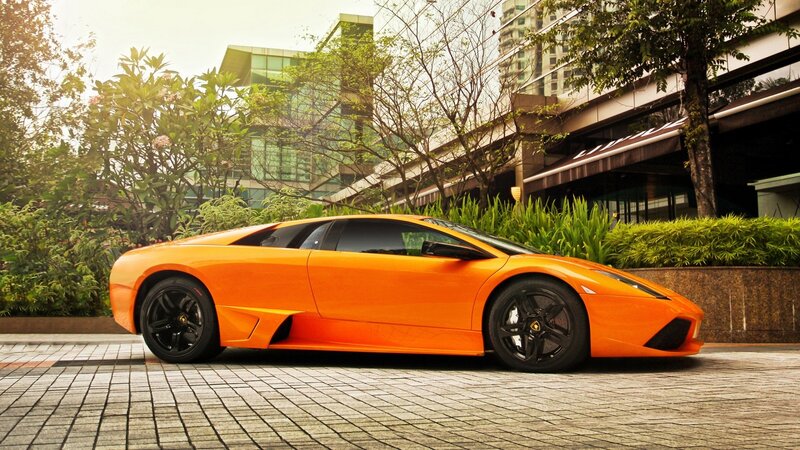 orange Lamborghini sports car