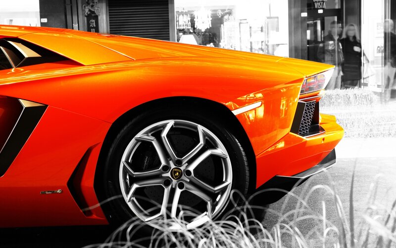 Orange Lamborghini sports car