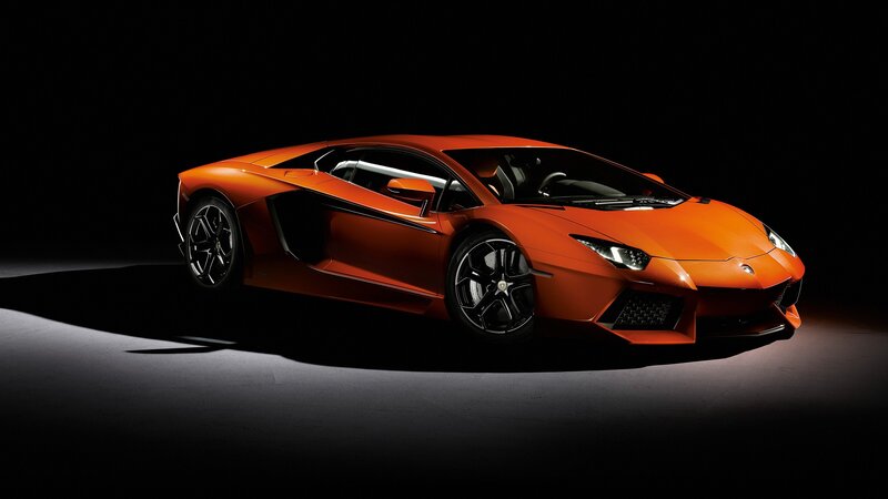 Orange Lamborghini sports car