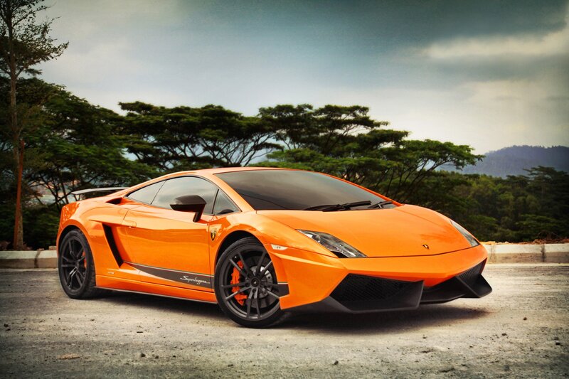 Orange Lamborghini sports car