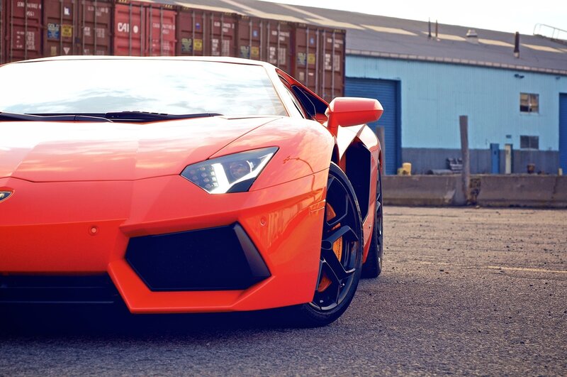 Orange Lamborghini sports car