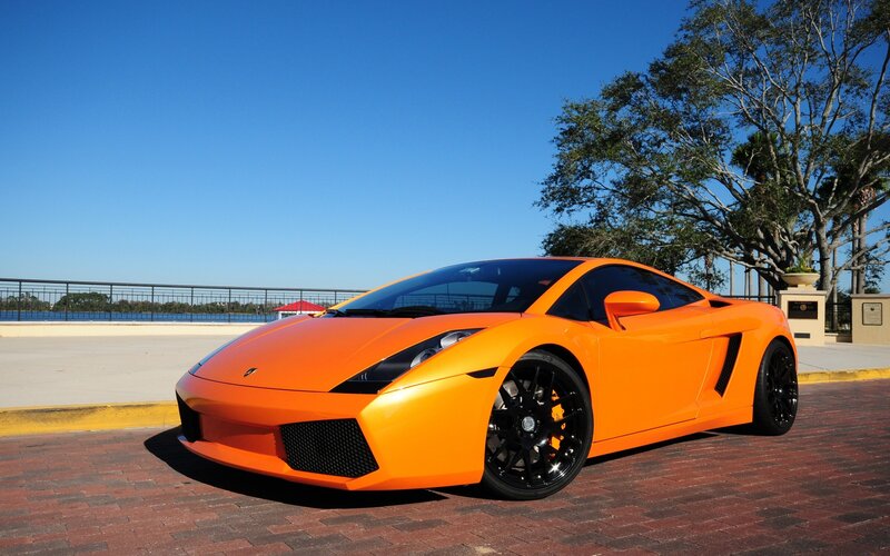 Orange Lamborghini sports car