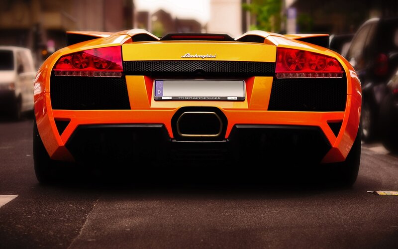 Orange Lamborghini sports car