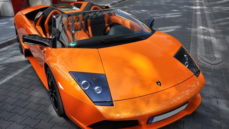 orange Lamborghini sports car