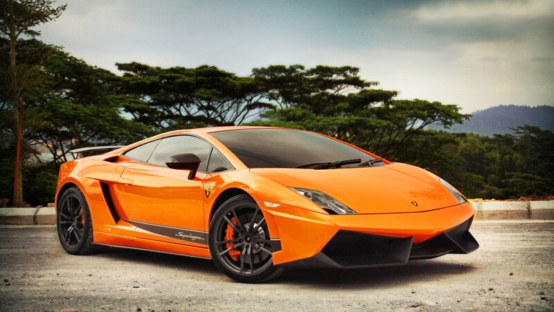 orange Lamborghini sports car