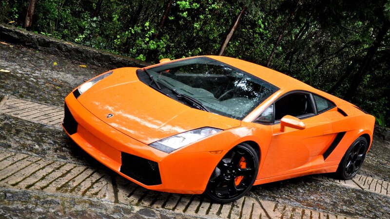 orange Lamborghini sports car