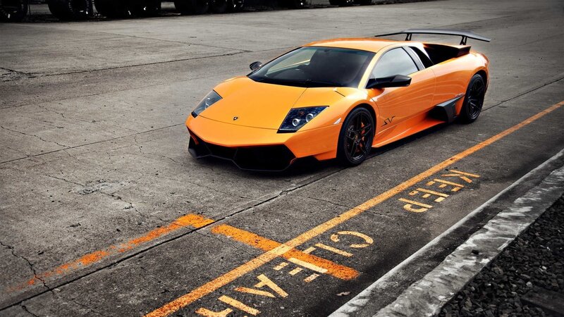 Orange Lamborghini sports car