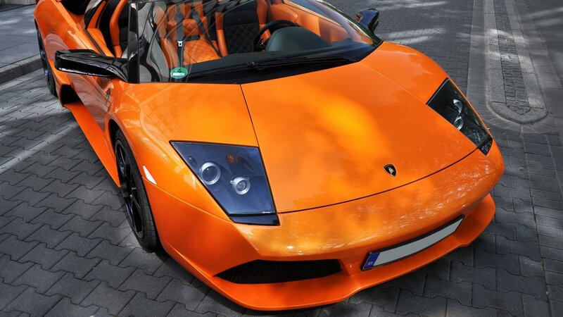 orange Lamborghini sports car