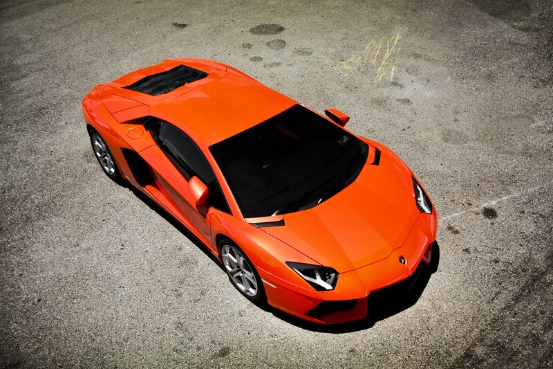 orange Lamborghini sports car