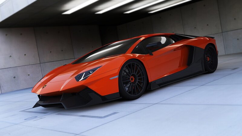 orange Lamborghini sports car