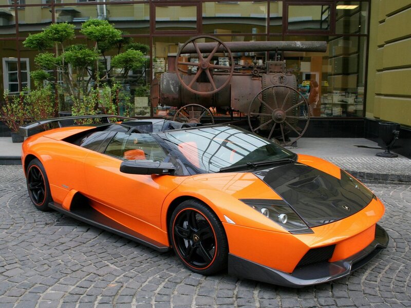 Orange Lamborghini sports car