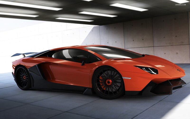 orange Lamborghini sports car