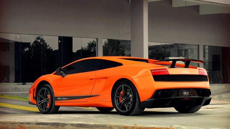 orange Lamborghini sports car