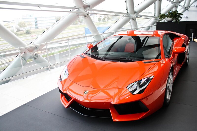 Orange Lamborghini sports car
