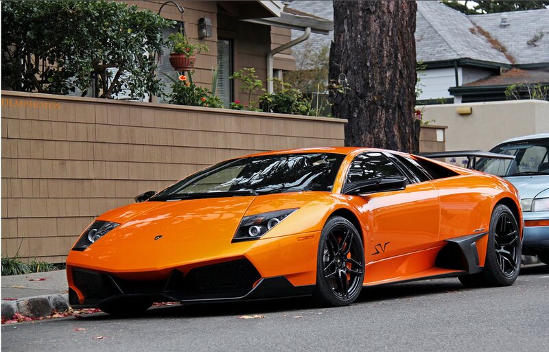 orange Lamborghini sports car