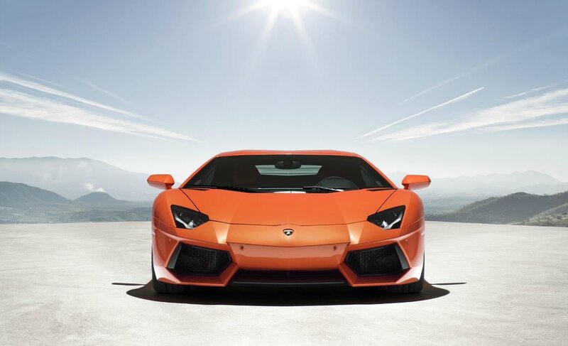 Orange Lamborghini sports car