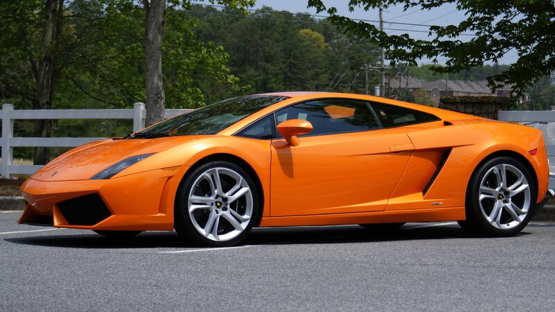 orange Lamborghini sports car