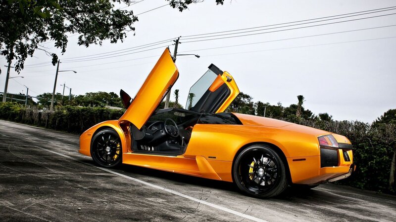 orange Lamborghini sports car