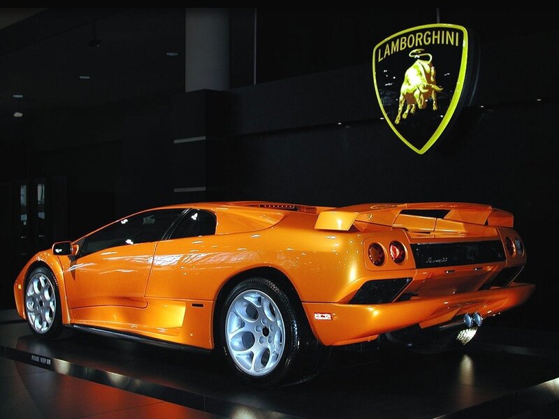 Orange Lamborghini sports car