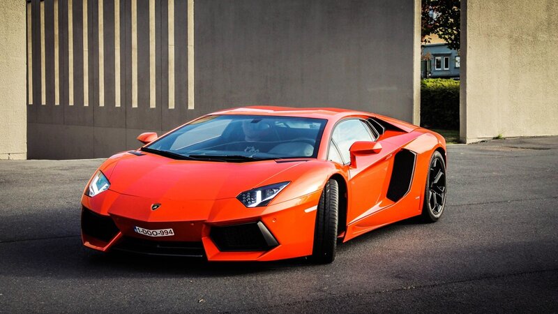orange Lamborghini sports car