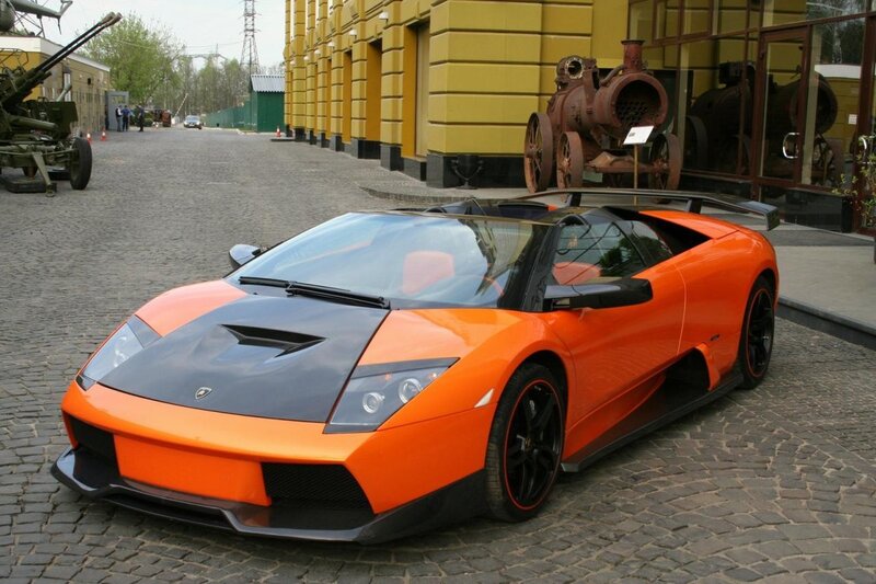 Orange Lamborghini sports car