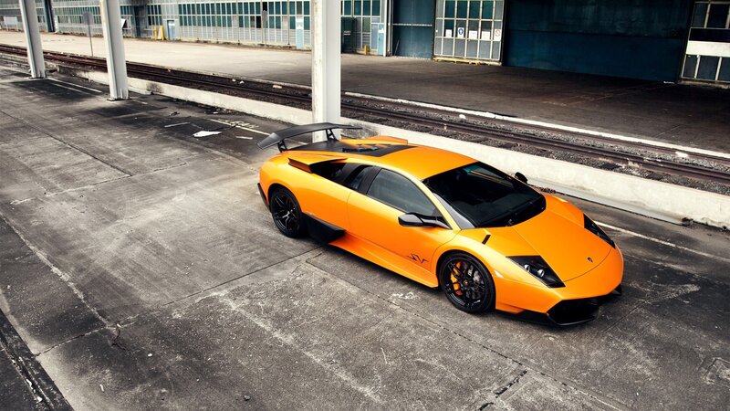 orange Lamborghini sports car