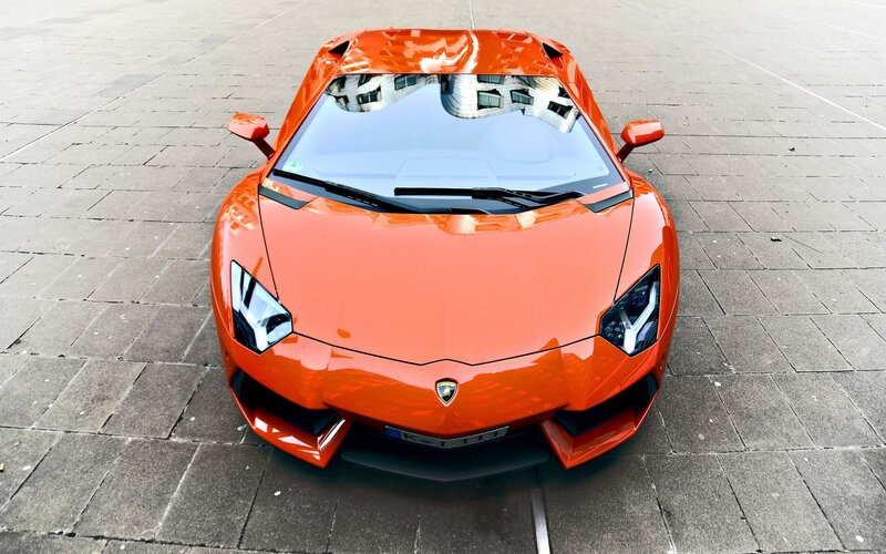 orange Lamborghini sports car