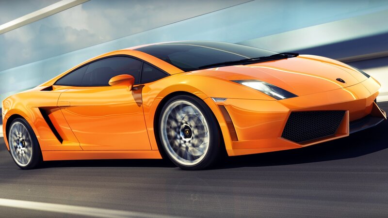 orange Lamborghini sports car