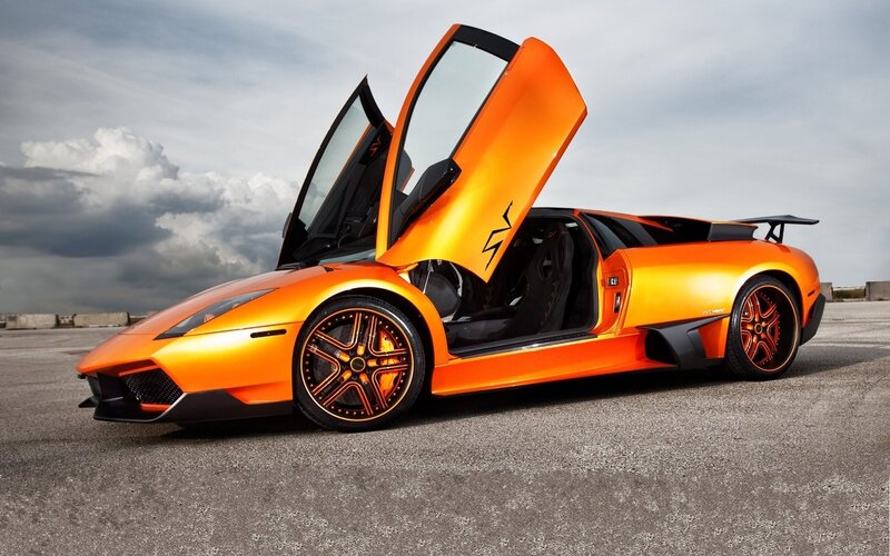 Orange Lamborghini sports car