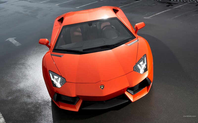 orange Lamborghini sports car