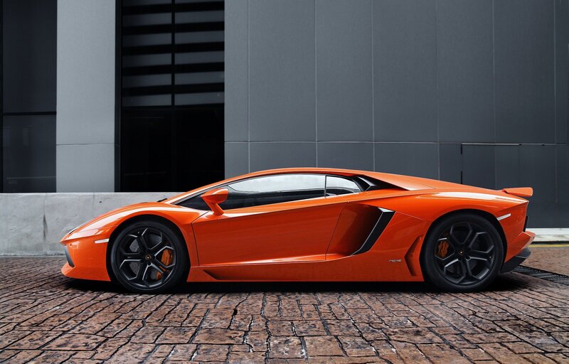 Orange Lamborghini sports car