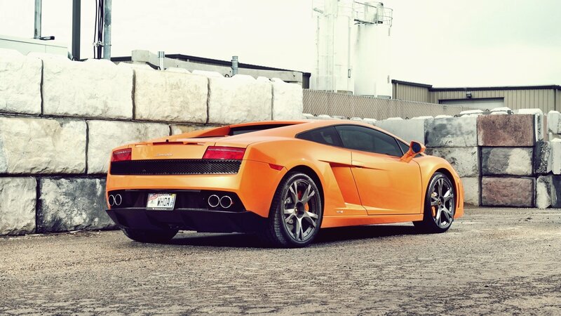 orange Lamborghini sports car