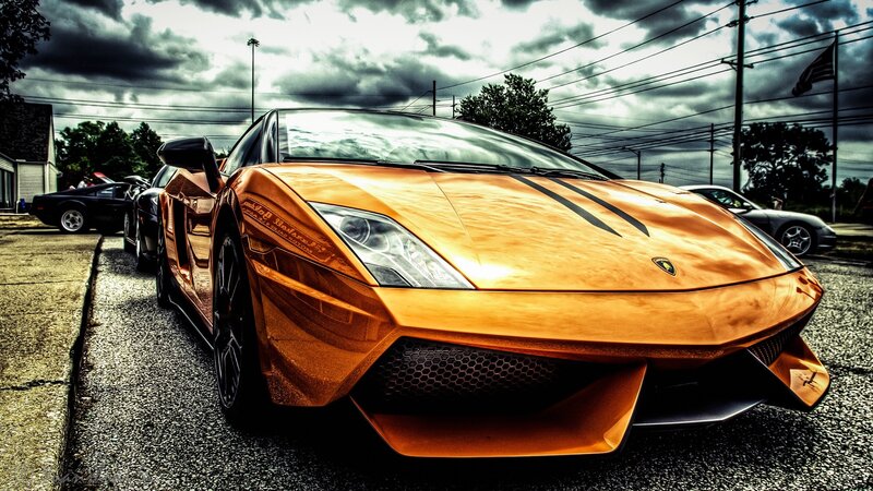 Orange Lamborghini sports car