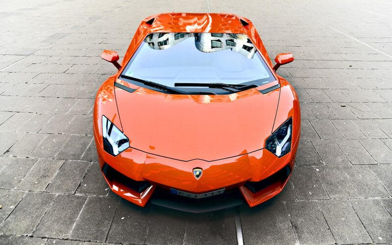 orange Lamborghini sports car