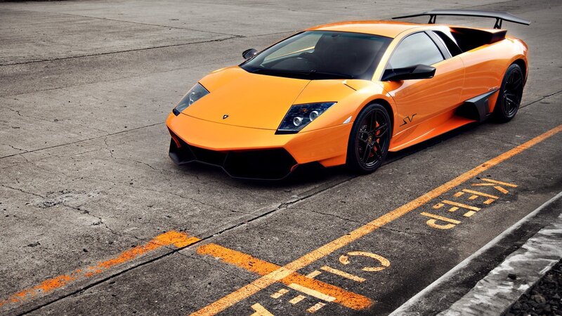 orange Lamborghini sports car