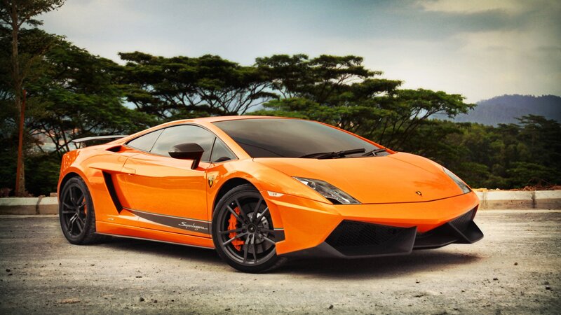 orange Lamborghini sports car